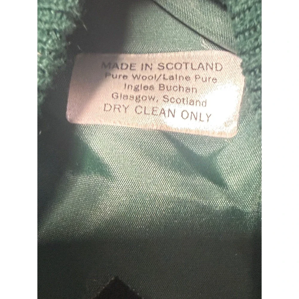 Ingles Buchan Tam Hat Unisex One Size Green Blue Good Tartan Wool Scotland